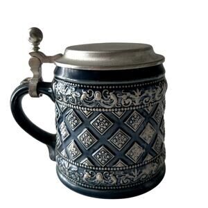 Gerz Vintage German Bavaria Ceramic Stein With 97% Zinn Lid Excellent Condition